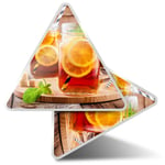 2 x Triangle Stickers 10 cm - Iced Tea Lemonade Ice Drink Cafe  #16543