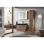 Otitec - Armoire de salle de bain avec miroir murale - Chêne santa fe - L60-H65-P17 - klaus - Chêne Santa fe