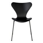 Fritz Hansen - Sjuan 3107 stol bokfanér stålstativ varm grafit black - Matstolar - Arne Jacobsen - Svart - Metall/Trä