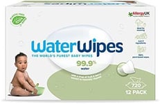 Baby Wipes 12x60 Pack Sensitive Weaning Biodegradable Unscented 99.9 Water 720