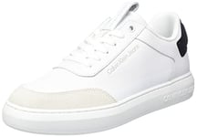 Calvin Klein Jeans Men Cupsole Trainers Casual High/Low Freq, White (White/Creamy White/Black), 42