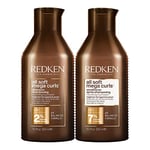 Redken, Routine Nourrissante pour Cheveux Bouclés, Frisés et Crépus, Hydrate et Définit les Boucles, Douceur et Souplesse, Aloe Vera et Huile Végétale, All Soft Mega Curls