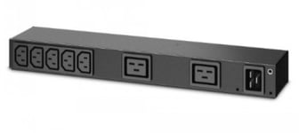 Apc rack pdu, basic, 0u/1u, 100-240v/20a, 220-240v/16a, (7) c13, (2) c19