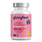 gloryfeel D-Mannose - 2000 mg Pure D-mannose per Daily Portion - 180 Capsules - 100% Vegan, Laboratory-Tested - Supplements Made in Germany