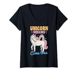 Womens Unicorn rainbow - Unicorn dreams come true V-Neck T-Shirt