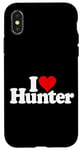 iPhone X/XS I LOVE HEART HUNTER NAME ON A TEE Case