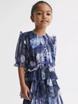 Reiss Kids' Henrietta Floral Frill Tiered Dress