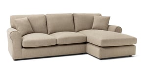 Argos Home Lisbon Fabric Right Hand Corner Chaise Sofa-Stone Stone