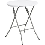 Flash Furniture 24 '' Round Granite Plastique Blanc Table Pliante