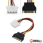 Câble Adaptateur Alimentation MOLEX IDE femelle vers SATA mâle