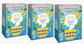 Puregro Herbal Slimming Senna Tea (20 Tea Bag) 40g| Pack of 3 | 100% Pure Natural | CAFFEINE FREE.