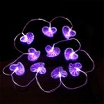 CawBing 5.4FT 10LED String Lights, Heart Shape Bedroom Fairy Lights, Battery Operated Energy Saving Light Valentine's Day Hang Ornaments, Background Decorations Light for Photographic