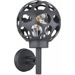 Applique murale boule d'extérieur boule lumineuse 20 cm Applique d'extérieur ronde en acier inoxydable, trou design aluminium anthracite, 1x E27, h