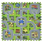 Juskys Tapis-Puzzle pour Enfants Jascha 9 pièces – Ville et Rues – Antidérapant et effaçable – Tapis de Jeu dès 10 Mois – Tapis de Sol Puzzle pour bébé