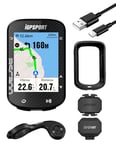 Lot Complet iGPSPORT BSC300 Compteur Velo GPS Velo Compteurs Vélo Écran 2,4'' Couleur LCD Navigation par Carte Couleur Soutien BLE5.0 & Ant+, IPX 7