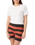 Hurley W Sweater Shorts décontracté Femme -Rouge (Blakc Stripe) - XS