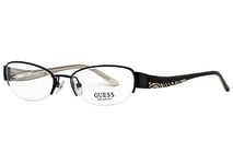 GUESS GU2263 BLK HALF RIM BLACK SATIN OVAL LUXURY GLASSES FRAMES - 51-17-130