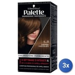 3x Palette Colorant Capelli4-8 Brun Chocolat