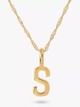 Edge of Ember 14ct Gold Initial Pendant Necklace, Yellow Gold