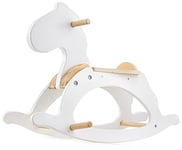 Mamabrum, Wooden Rocking Horse, White, Classic, Rocking Animal Toy, Chic, Rocking Horse for Children, Rocking Toddler Toy, Horse for boy and girl from 1 Year