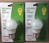 3 x 'ENERGY SAVING A+'  4.5w = 40W LED Round E27 ES Screw Daylight Light Bulbs