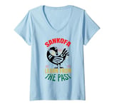 Womens Learn From The Past African Symbol Sankofa History V-Neck T-Shirt