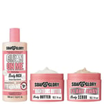 Soap & Glory Original Pink Trio Body Wash 500ml, Body Butter 300ml, Body Scrub 300ml - 1100 ml