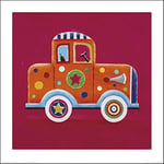 The Art Group Simon Hart (Orange Clown Car) -Art Print 40 x 40cm, Paper, Multicoloured, 40 x 40 x 1.3 cm