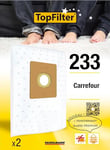 TopFilter 233, 2 sacs aspirateur pour Carrefour Home boîte de sacs d'aspiration en non-tissé, 2 sacs à poussière (30 x 26 x 0,1 cm)