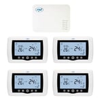 PNI Smart Thermostat CT440 Wireless, with WiFi, Control 4 Zones via The Internet, for Heating Plants, Pumps, Solenoid valves, TuyaSmart APP, Acrylonitrile Butadiene Styrene (ABS), White