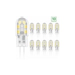 G4 2W led Ampoule, 20W Ampoules Halogènes équivalentes, Blanc Chaud 3000K,200Lm,12x SMD,12V ac/dc - Pack de 10 [Classe énergétique a+] - Lablanc