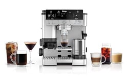 NINJA Machine à café Luxe Premier 3-en-1, Latte, Cappuccino, Infusion à froid et Espresso avec broyeur à grains et mousseur à lait intégrés, facile à utiliser, 4 préréglages mousse, argent, ES601EU