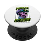 Feral Gamer Funny Zombie Cyberpunk Halloween VR PopSockets PopGrip Adhésif