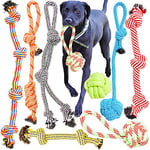 Youngever Lot de 8 Jouets pour Grand Chien, Chien Jouet Indestructible, Jouet Chien en Corde pour Chien de Taille Grande