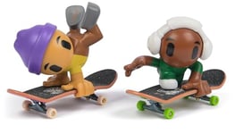 Tech Deck - Finger Skate - Pack De 2 SK8 Crew Teck Deck - 2 Finger Skates + 2 Personnages Amovibles À Clipser sur La Planche pour Rider - Mini Skate - Jouet Enfant 5 Ans et + - Modèle Aléatoire