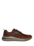 Skechers Delson 3.0 Glavine Leather Lace Up Trainers, Brown