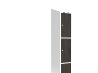 Garderob 1x300 mm Lutande tak 3-styckig pelare Laminatdörr Nocturne trä Cylinderlås