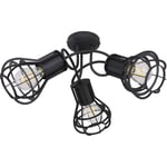 Plafonnier en treillis vintage spot cocarde lampe de chambre cage noir-mat