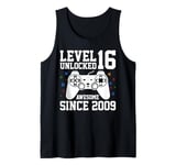 Level 16 Unlocked Awesome Since 2009 16th Birthday Gaming Tank Top