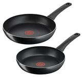 TEFAL Tefal Titanium Force 2 Piece Aluminum Frying Pan Set - Black