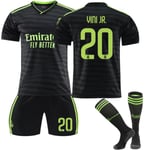 22-23 Real Madrid Bortröja Kits Fotbollsträning T-shirt kostym HAZARD 7 VINI JR. 20 Kids 26(140-150CM)