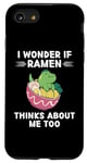 Coque pour iPhone SE (2020) / 7 / 8 Adorable dinosaure Kawaii I Wonder If Ramen Thinks About Me Too