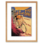 Tour De France 1903 Bicycle Race Sport Cycling Colourful Vintage Illustration Poster Ad Artwork Framed Wall Art Print 12X16 Inch