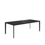 Gloster - Carver 100 x 220 cm Square Dining Table , Nero Ceramic, Frame Meteor - Matbord utomhus - Henrik Pedersen - Svart - Naturmaterial/Metall