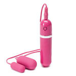 Lovehoney Bedtime Double Bullet Vibrator - Wired Remote Controlled Bullet Vibrator for Women - Mini Vibrator with 7 Vibration Patterns & 3 Speeds - Pink