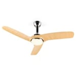 Klarstein Silent Service Ventilateur de plafond Ø: 128 cm, puissance: 25 watts aspect bois