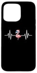 iPhone 15 Pro Max Pink Flamingo Lover Flamingo Heartbeat Cute Flamingo Case