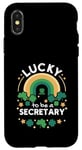 Coque pour iPhone X/XS Job Shamrocks Irish, secrétaire chanceux pour la Saint-Patrick