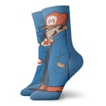 LREFON Chaussettes de Compression Jeu Su-per Mario Chaussettes équipage drôle décontracté Unisexe Impression Cheville Sport Chaussette