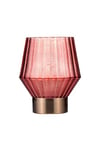 Pauleen Classy Glamour 48243 Mobile Table Lamp Glass Table Lamp Timer Function 6H Battery Glass Lamp Without Cable Pink/Brass